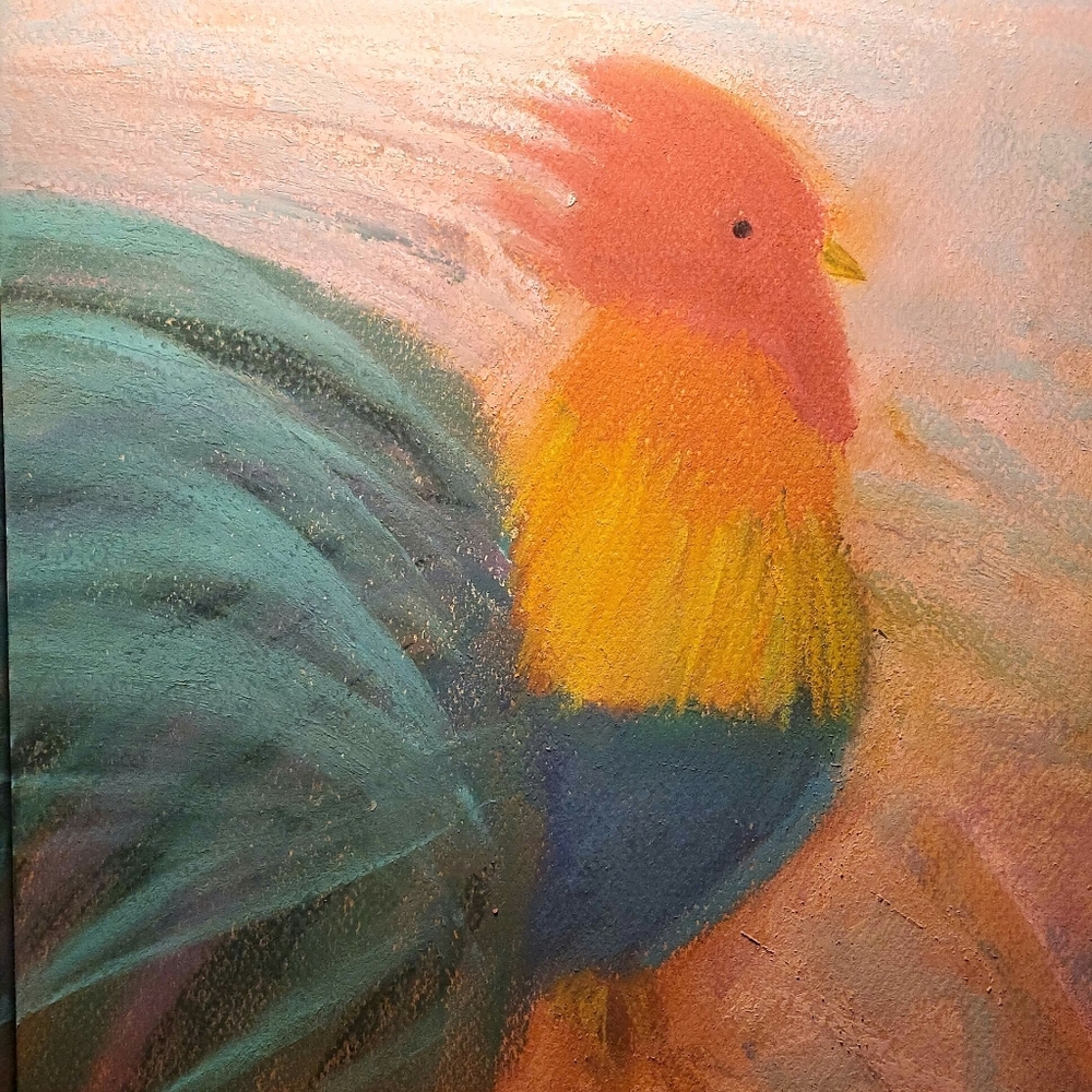 Colorful Rooster original artwork painting